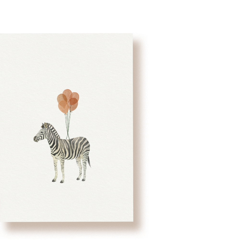 'ZEBRA MIT LUFTBALLON'